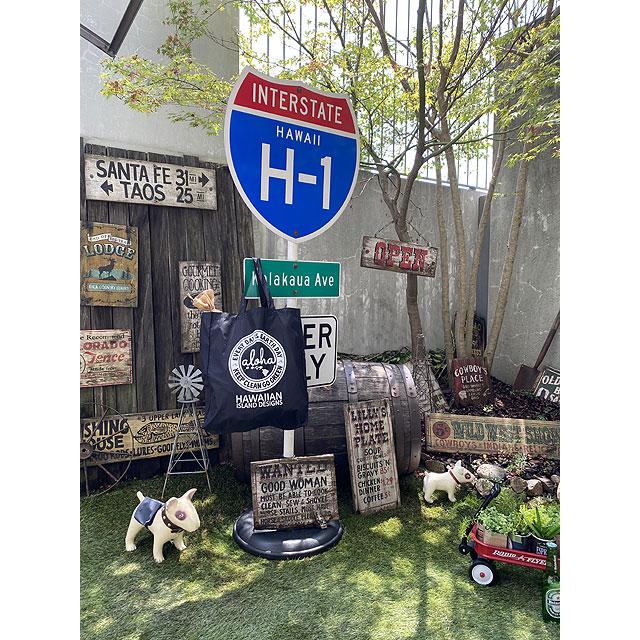 ハワイアン　アイランド　デザイン　エコバッグ　（ブラック）　■　アメリカン雑貨　アメリカ雑貨 |  | 02