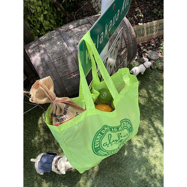 ハワイアン　アイランド　デザイン　エコバッグ　（ネオンイエロー）　■　アメリカン雑貨　アメリカ雑貨 |  | 01