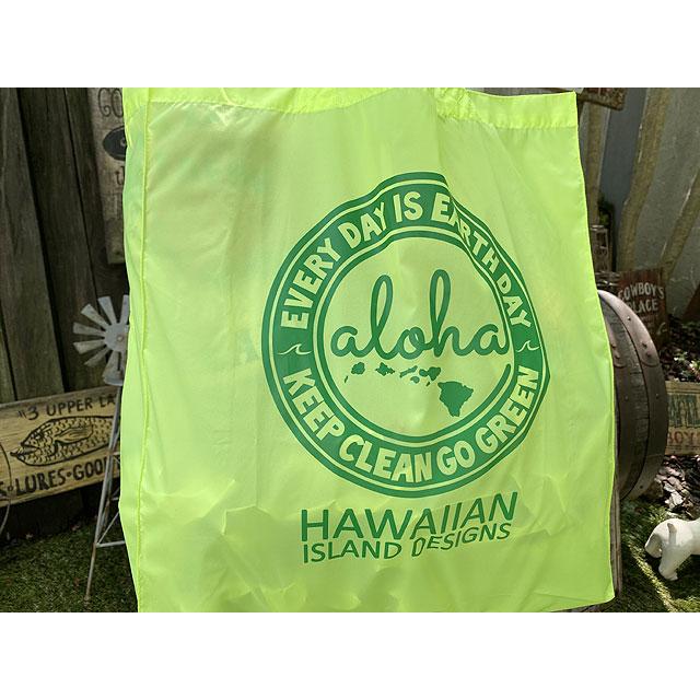 ハワイアン　アイランド　デザイン　エコバッグ　（ネオンイエロー）　■　アメリカン雑貨　アメリカ雑貨 |  | 02