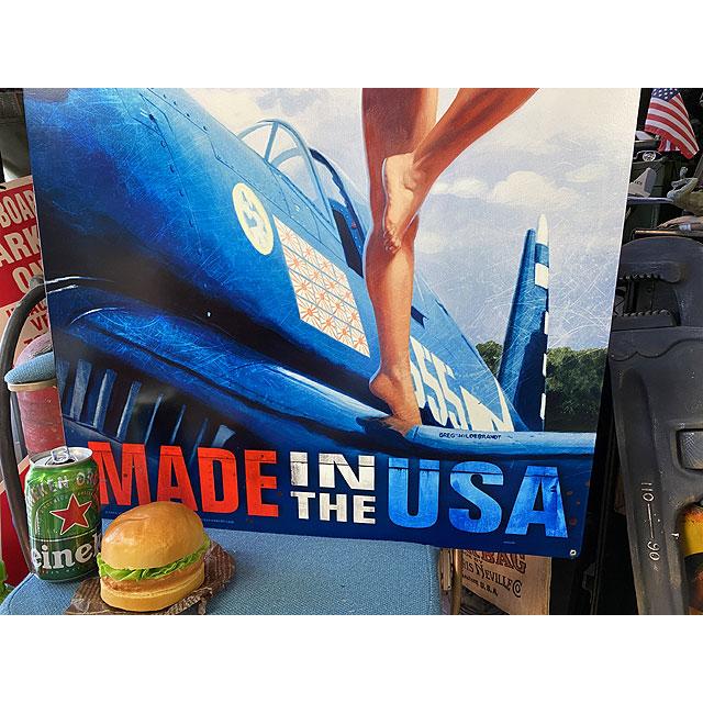★稀少な絶盤品★ ド迫力！特大サイズ看板 ピンナップガール MADE IN THE USA　U.S.ヘヴィースチールサイン XXLサイズ ■ アメリカン雑貨 |  | 03