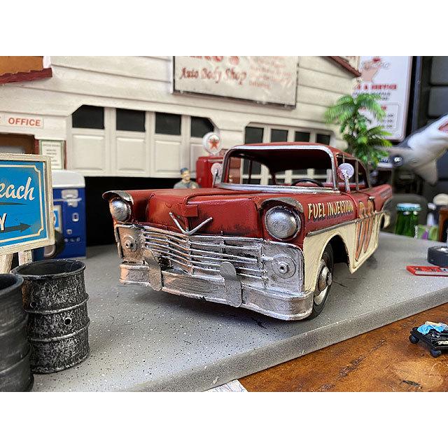 シボレー ベルエア ストックカー ブリキオブジェ （レッド