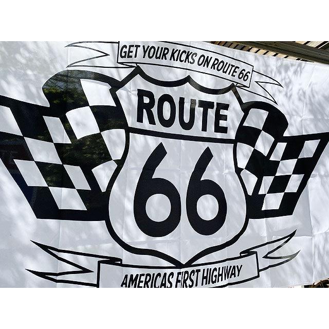 ルート66　ビッグサイズフラッグ　（チェッカーバナー）　■　アメリカン雑貨　アメリカ雑貨 |  | 01