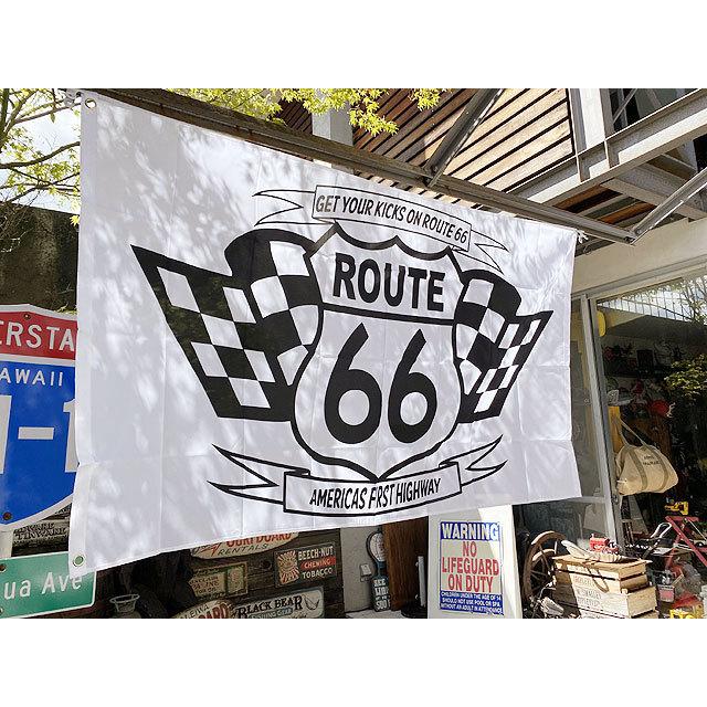 ルート66　ビッグサイズフラッグ　（チェッカーバナー）　■　アメリカン雑貨　アメリカ雑貨 |  | 04