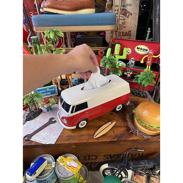 ワーゲンバス　ティッシュボックス　（ツートンレッド）　■ アメリカン雑貨 アメリカ雑貨　ティッシュケース |  | 03