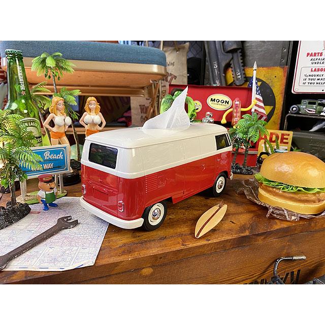 ワーゲンバス　ティッシュボックス　（ツートンレッド）　■ アメリカン雑貨 アメリカ雑貨　ティッシュケース |  | 04