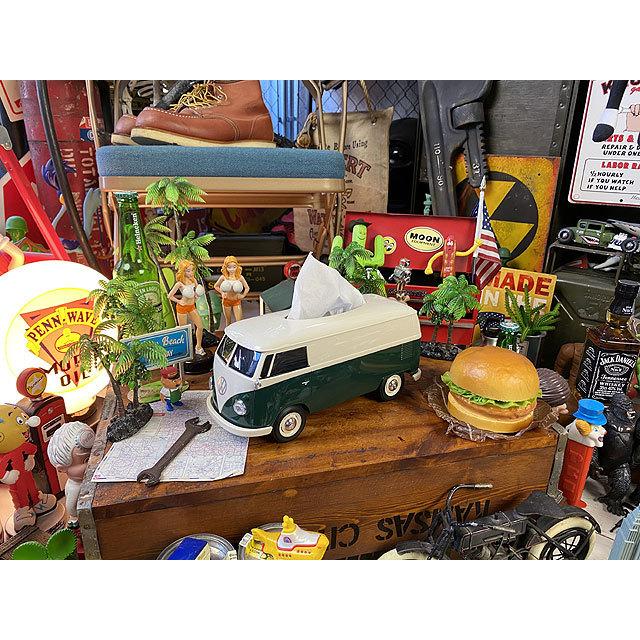 ワーゲンバス　ティッシュボックス　（ツートンダークグリーン）　■　アメリカン雑貨　アメリカ雑貨　ティッシュケース |  | 10