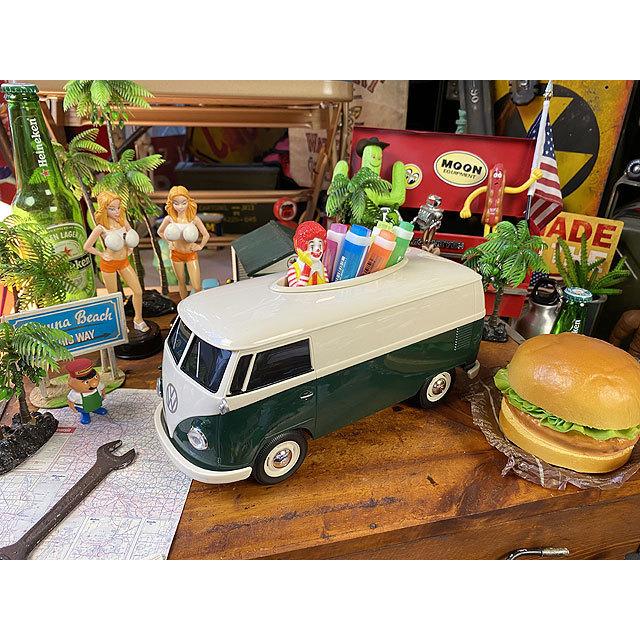 ワーゲンバス　ティッシュボックス　（ツートンダークグリーン）　■　アメリカン雑貨　アメリカ雑貨　ティッシュケース |  | 08