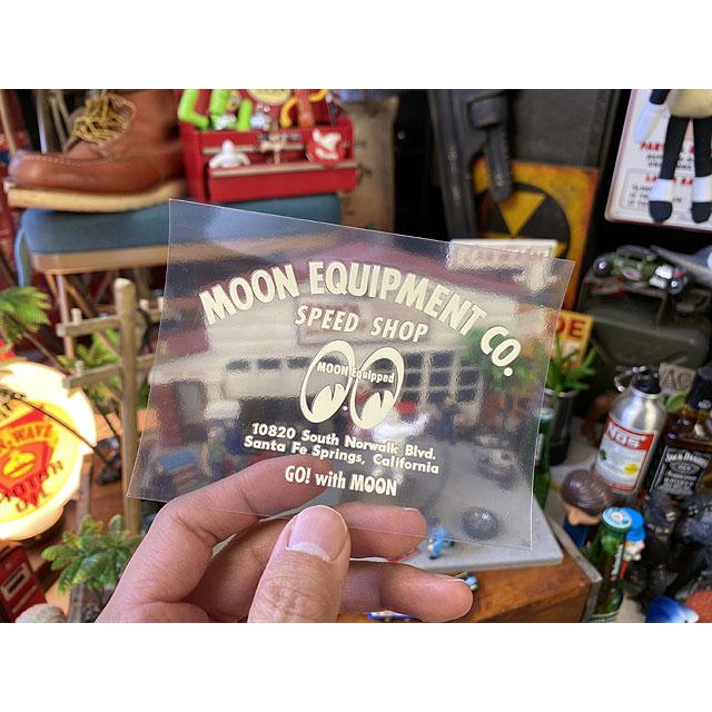 ムーンスピードショップ　アドレスロゴステッカー　Sサイズ　（抜きタイプ/ホワイト）　■　アメリカン雑貨　アメリカ雑貨 | 