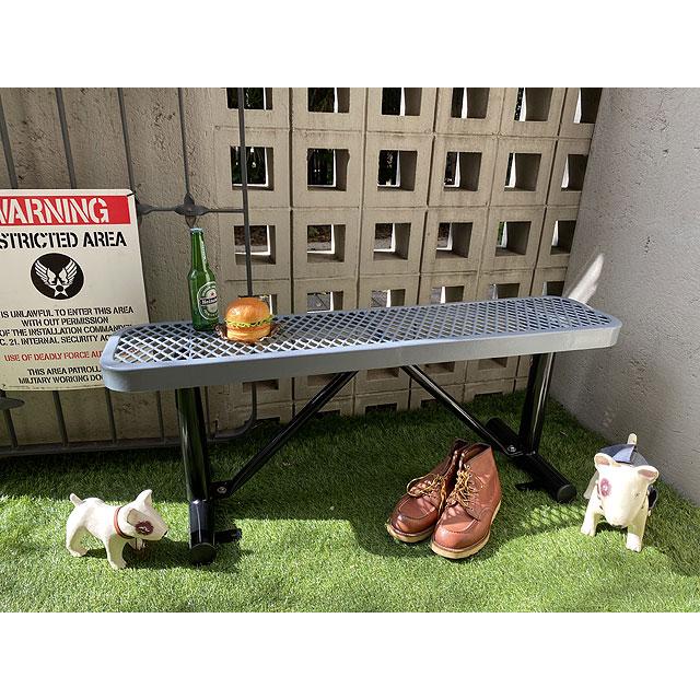 【送料込み価格】U.S.パークベンチ　ショートタイプ　（グレー）　■ アメリカン雑貨 アメリカ雑貨　イス　チェアー　エクステリア |  | 05