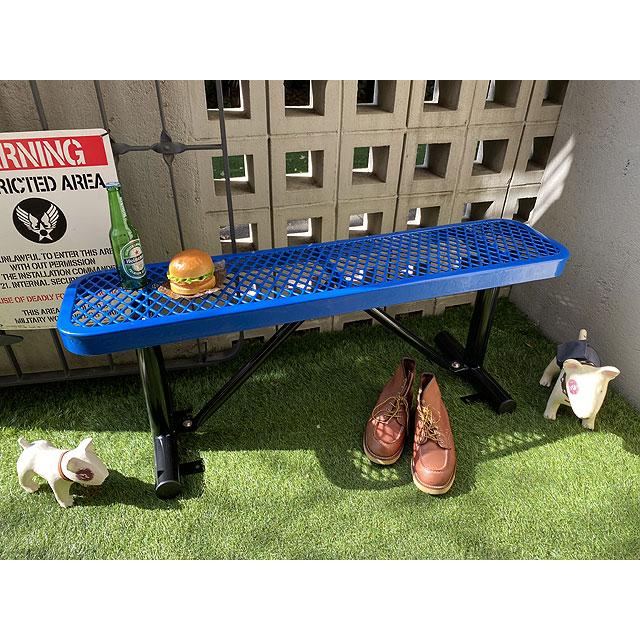 【送料込み価格】U.S.パークベンチ　ショートタイプ　（ブルー）　■　アメリカン雑貨　アメリカ雑貨　イス　チェアー　エクステリア | 