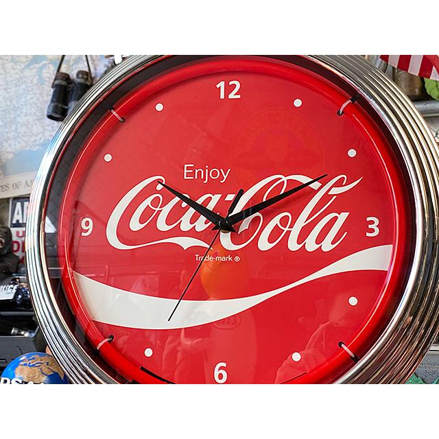 コカ・コーラ　ネオンクロック　（レッドロゴ）　■ アメリカン雑貨 アメリカ雑貨 | Coca Cola | 02