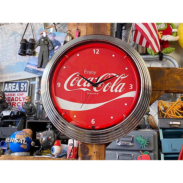 コカ・コーラ　ネオンクロック　（レッドロゴ）　■ アメリカン雑貨 アメリカ雑貨 | Coca Cola | 06