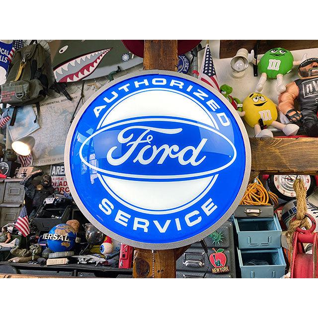 2年保証 【全国送料無料】フォード　オフィシャルLEDドームサイン ■ アメリカン雑貨 アメリカ雑貨
