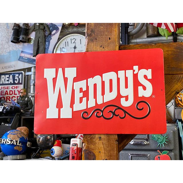 ウェンディーズ　エンボス　ティンサイン　（オールドロゴ/レッド）　■　アメリカン雑貨　アメリカ雑貨 爆買 | 