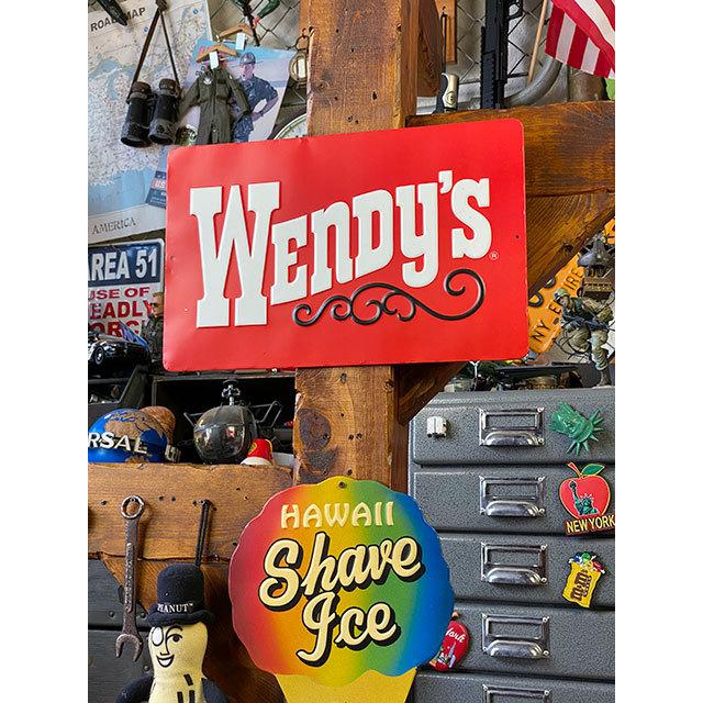 ウェンディーズ　エンボス　ティンサイン　（オールドロゴ/レッド）　■　アメリカン雑貨　アメリカ雑貨 爆買 |  | 04