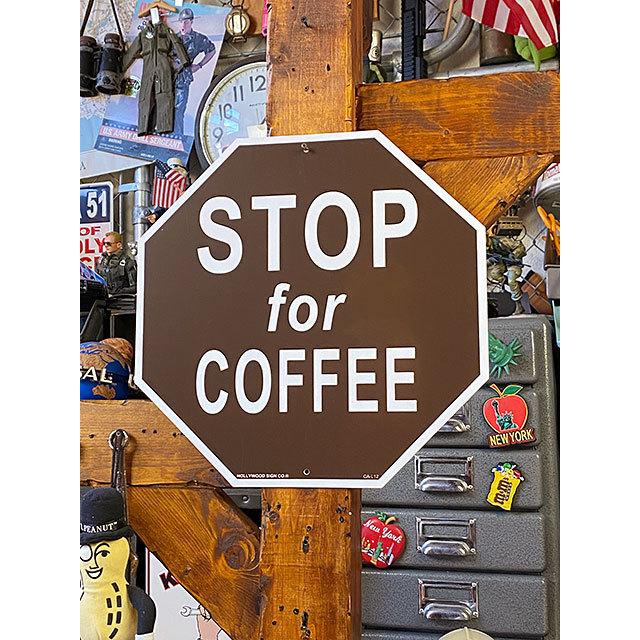 コーヒータイム ストップ プラスチックサイン □ アメリカン雑貨