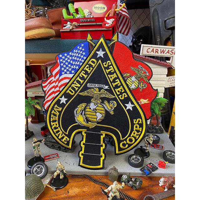 U.S.マリーン　スペード　ミリタリーワッペン　（XLサイズ）　■　アメリカン雑貨　アメリカ雑貨 爆買 |  | 01