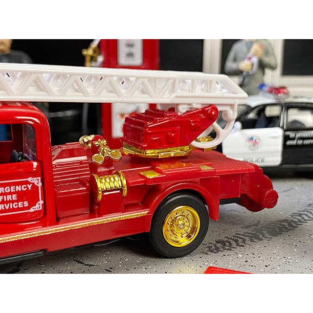 クラシック ファイヤートラック ミニカー 外国のはしご車 （ゴールド