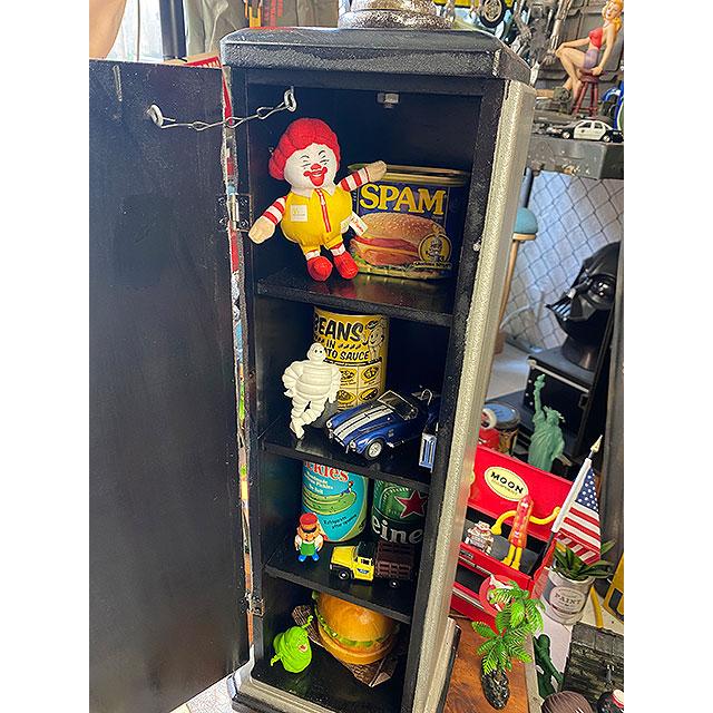 アメリカン雑貨 CDタワー 収納 ケース キャビネット ガスポンプ型 ルート66 ルート66 ガスポンプ型キャビネット CDタワー （シルバー