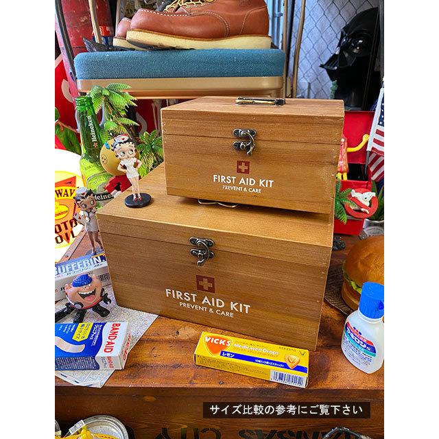 ウッド製ファーストエイドボックス Sサイズ □ アメリカン雑貨
