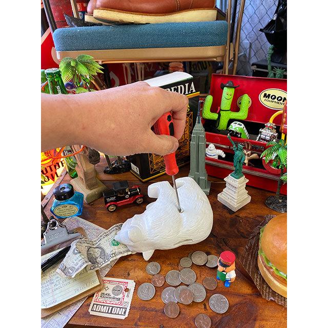 アイアンベアーバンク（ホワイト） ■ アメリカン雑貨 アメリカ雑貨 貯金箱 |  | 05