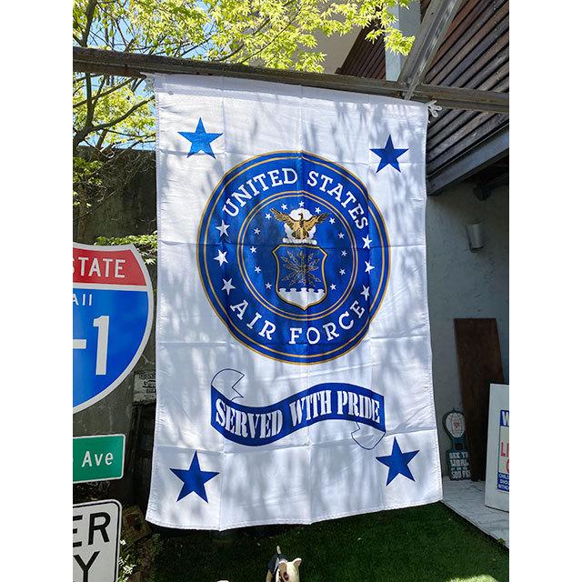 U.S.エアフォース　ミリタリーフラッグ　（エンブレム/縦型）　■　アメリカン雑貨　アメリカ雑貨 | 