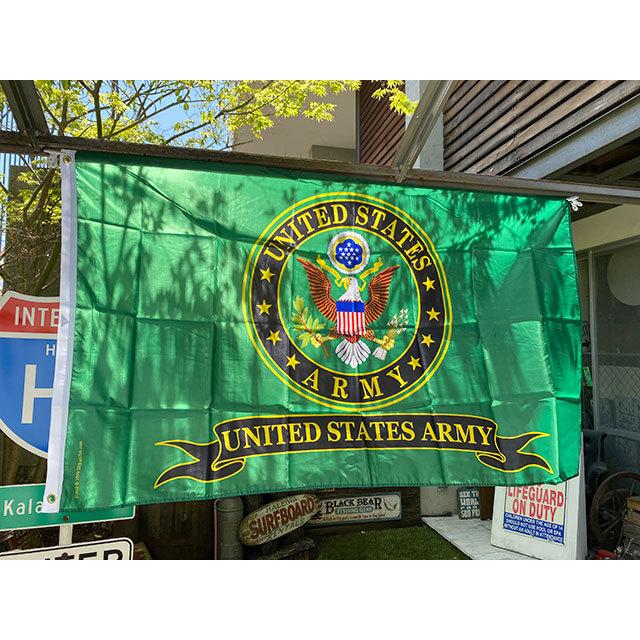U.S.アーミー　ミリタリーフラッグ　（エンブレム/横型/グリーン）　UNITED STATES ARMY | 