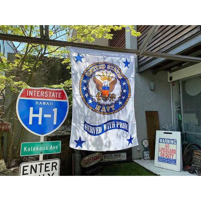 U.S.ネイビー ミリタリーフラッグ （エンブレム/縦型
