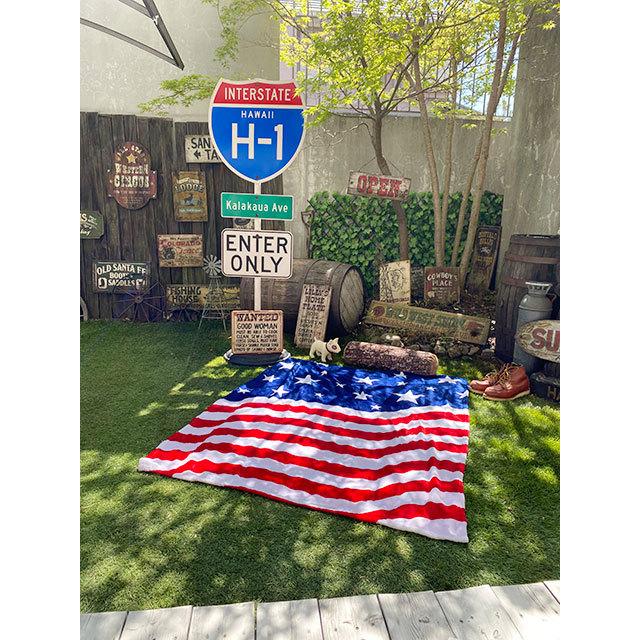 星条旗フリースブランケット □ アメリカン雑貨 アメリカ雑貨
