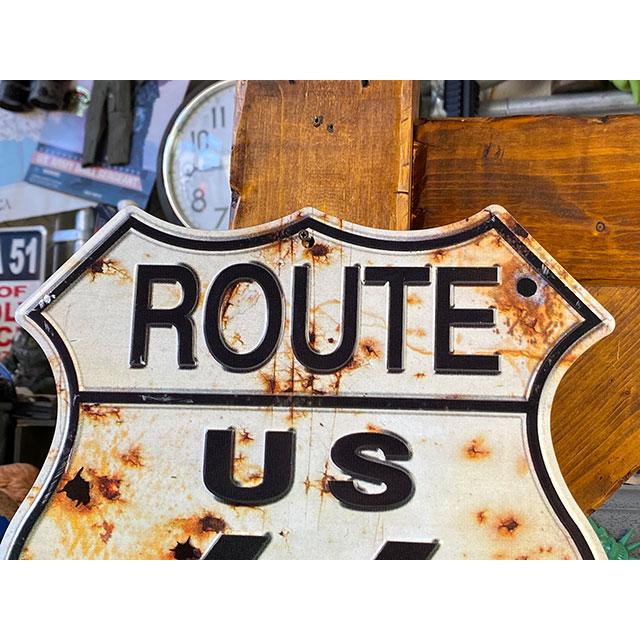 ルート66　ロードサイン型　ブリキ看板　（弾丸跡）　■ アメリカン雑貨 アメリカ雑貨 |  | 01