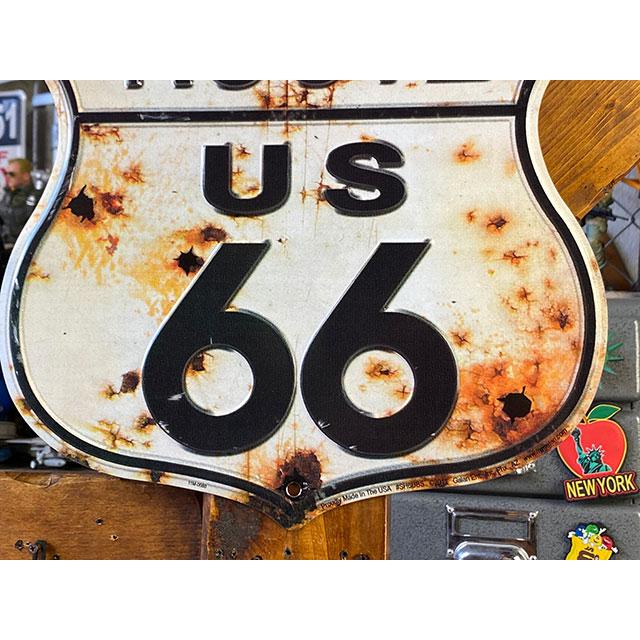 ルート66　ロードサイン型　ブリキ看板　（弾丸跡）　■ アメリカン雑貨 アメリカ雑貨 |  | 02
