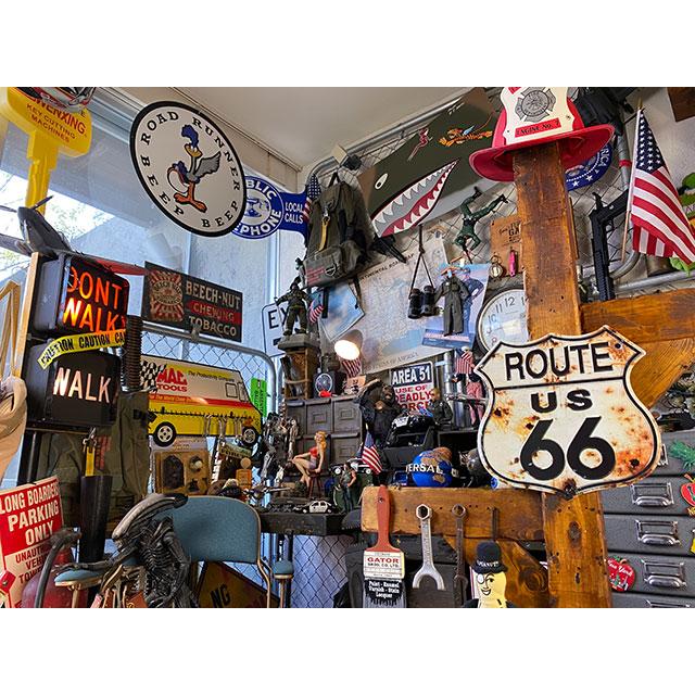 ルート66　ロードサイン型　ブリキ看板　（弾丸跡）　■ アメリカン雑貨 アメリカ雑貨 |  | 04