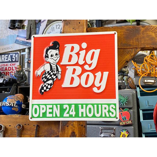 ビッグボーイ　エンボス　ティンサイン　（24時間営業）　■　アメリカン雑貨　アメリカ雑貨 | 