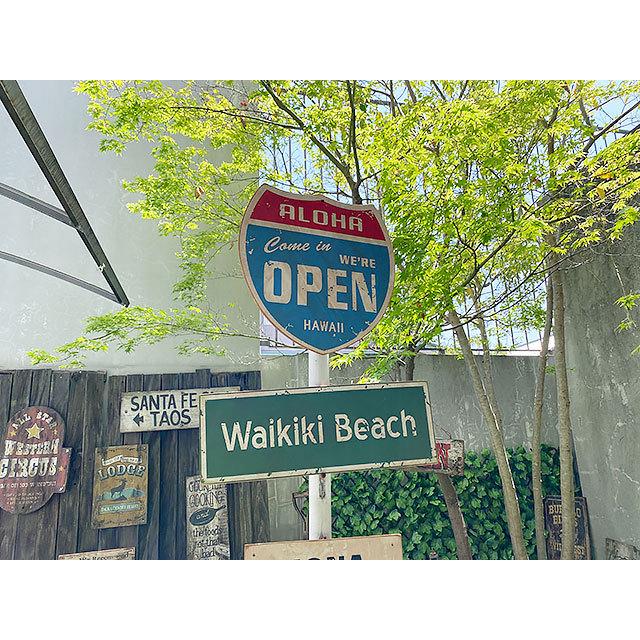 ハワイの道路標識　ウッドサイン　（Come in We'er OPEN）　■　アメリカン雑貨　アメリカ雑貨｜candytower｜06