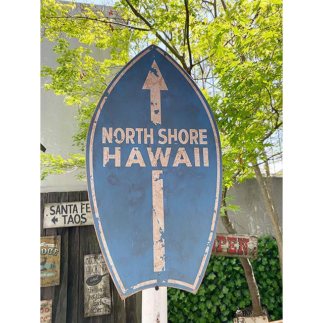 ハワイの道路標識　ウッドサイン　（ノースショア/サーフボード型）　■　アメリカン雑貨　アメリカ雑貨｜candytower