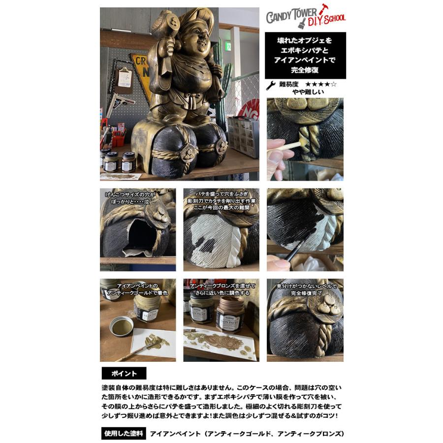 美品インド アイアン 鉄 ヴィンテージ 戦士 4体 鉄みたいに塗れる アイアンペイント ブロンズグリーン 200ml ターナー