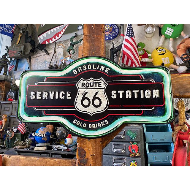 ルート66　サービスステーション　エンボスティンサイン ■ アメリカン雑貨 アメリカ雑貨 | 
