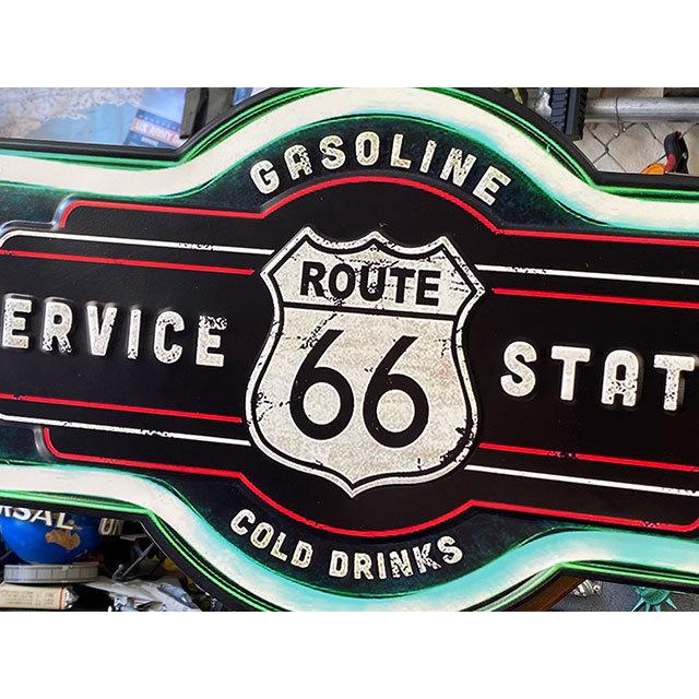 ルート66　サービスステーション　エンボスティンサイン ■ アメリカン雑貨 アメリカ雑貨 |  | 01