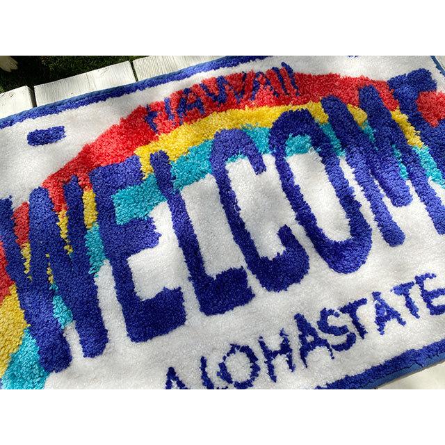 ハワイアン　ライセンスプレートマット　（ウェルカム）　■　アメリカン雑貨　アメリカ雑貨　玄関マット　キッチンマットマット |  | 01