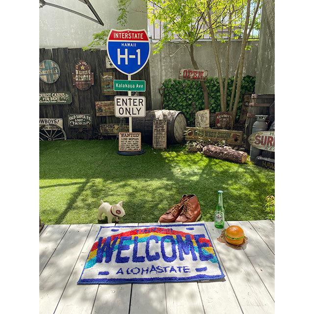 ハワイアン　ライセンスプレートマット　（ウェルカム）　■　アメリカン雑貨　アメリカ雑貨　玄関マット　キッチンマットマット |  | 04