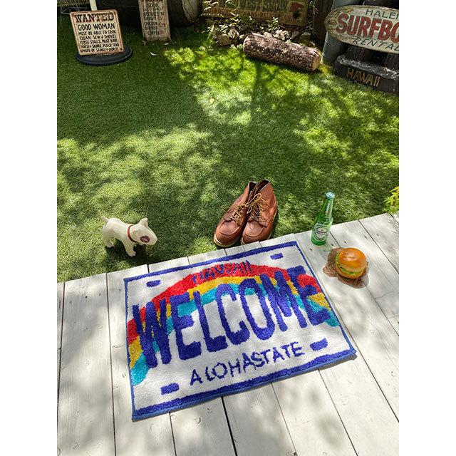 ハワイアン　ライセンスプレートマット　（ウェルカム）　■　アメリカン雑貨　アメリカ雑貨　玄関マット　キッチンマットマット |  | 05