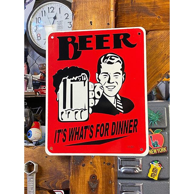 「ビール　それは夕食のためのものです」ミニジョーク看板 ■ アメリカン雑貨 アメリカ雑貨｜candytower