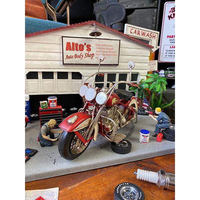 Harley Davidson ハーレー ブリキオブジェ （レッド