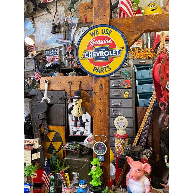 シボレー　ラウンド型ブリキ看板　（ジェニュインパーツ）　■　アメリカン雑貨　アメリカ雑貨 爆買 |  | 02