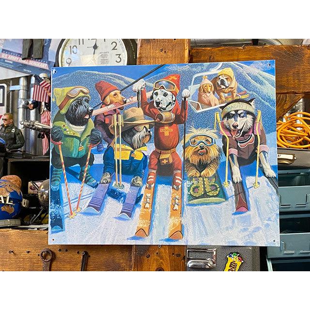 「スキードッグ　愉快な8匹の仲間たち」　ブリキ看板 ■ アメリカン雑貨 アメリカ雑貨 | 