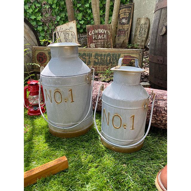 アンティークミルク缶 大小2個セット □ アメリカン雑貨 アメリカ雑貨  