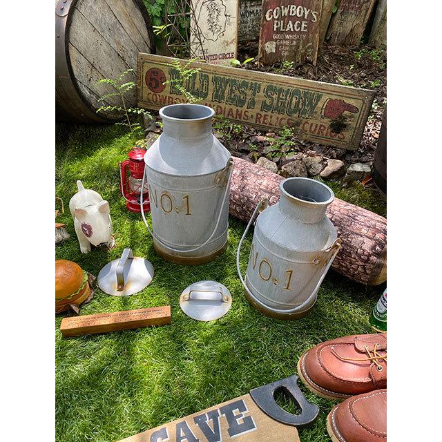 アンティークミルク缶 大小2個セット □ アメリカン雑貨 アメリカ雑貨  