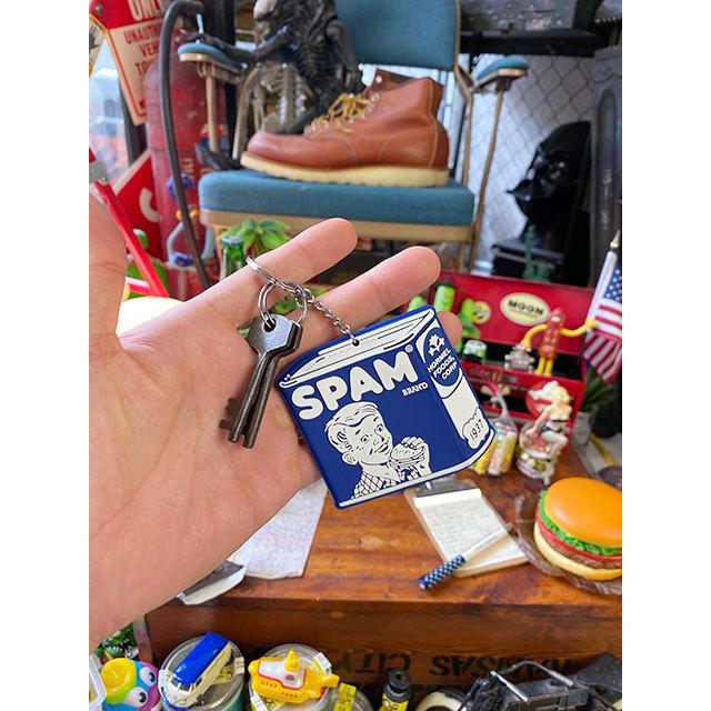 昔のスパム缶 ラバーキーホルダー □ アメリカン雑貨 アメリカ雑貨
