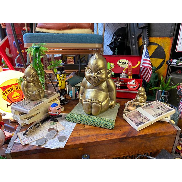 商売繁盛＆開運招福 大阪名物ビリケンさんの縁起のええ置物【●Mサイズ】+【京たたみで作った飾り台 ミニ畳Sサイズ】のセット |  | 06