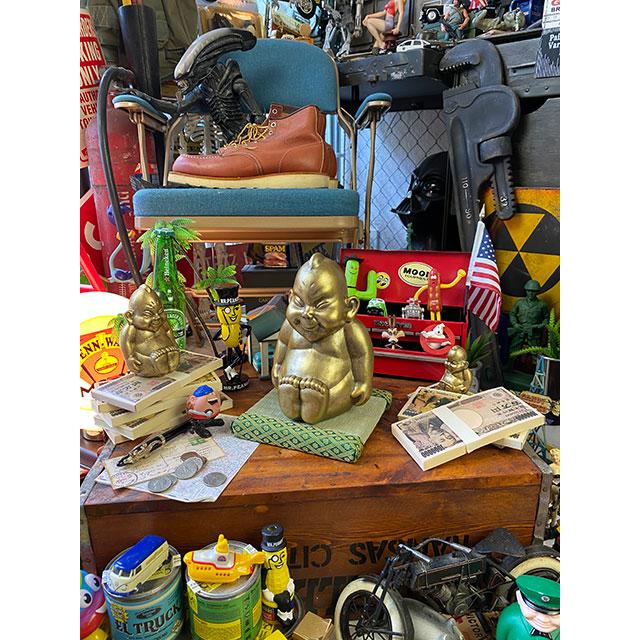 商売繁盛＆開運招福 大阪名物ビリケンさんの縁起のええ置物【●Mサイズ】+【京たたみで作った飾り台 ミニ畳Sサイズ】のセット |  | 07